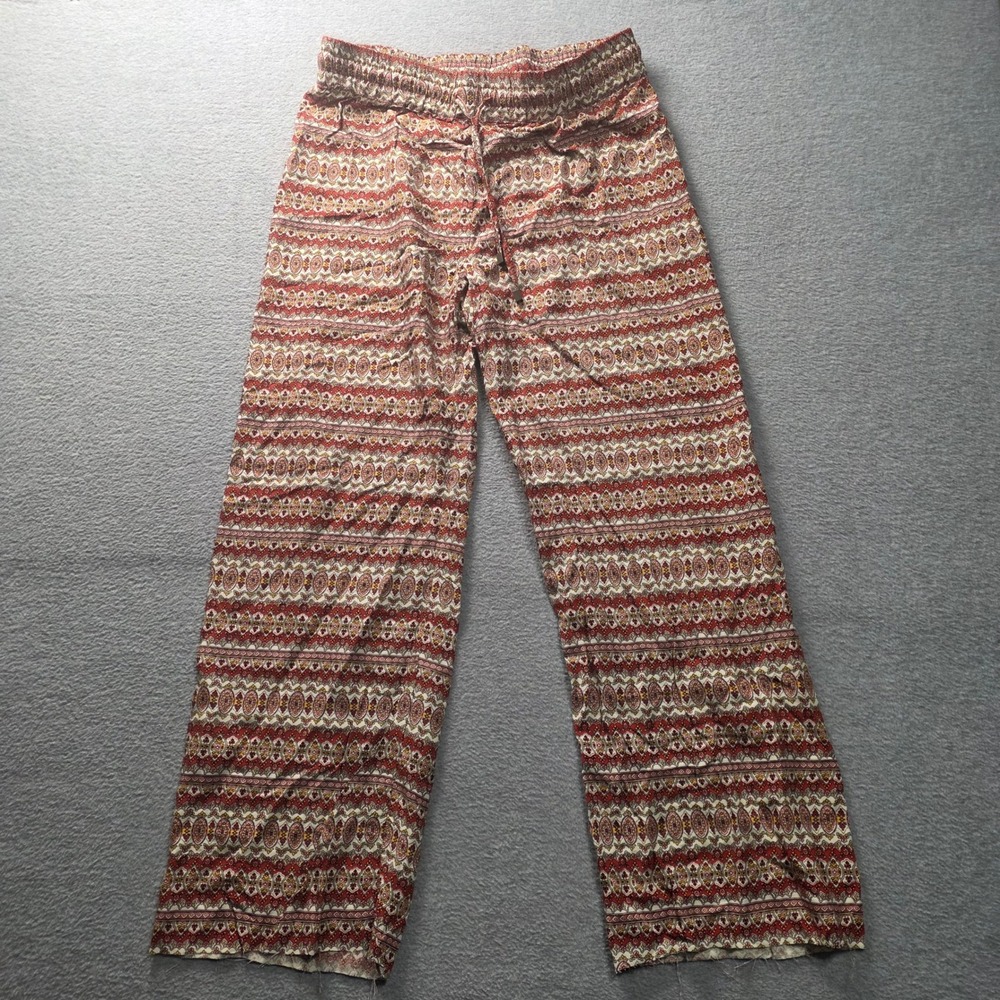 Boho Wide Leg Womens Medium Palazzo Lounge Drawstring Pants Lucy & Laurel